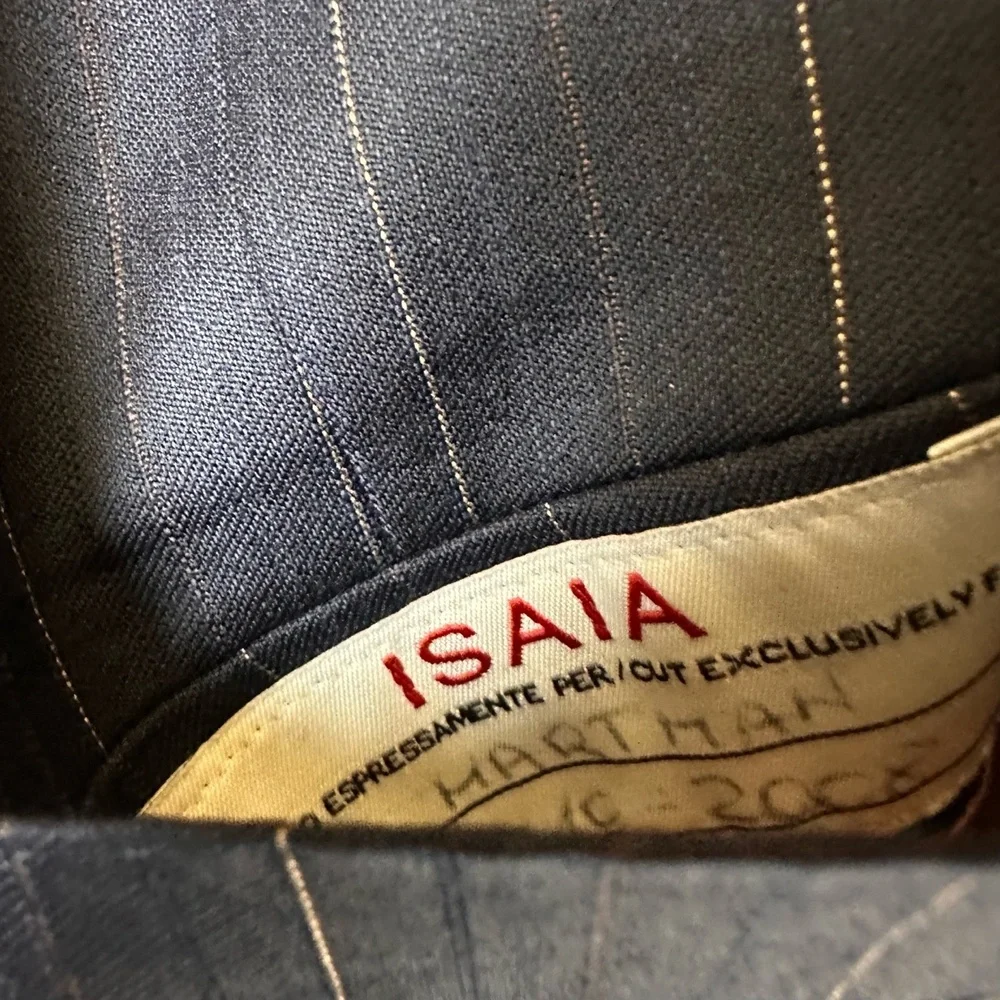 Isaia 3XL Virgin Wool Pinstripe Vest